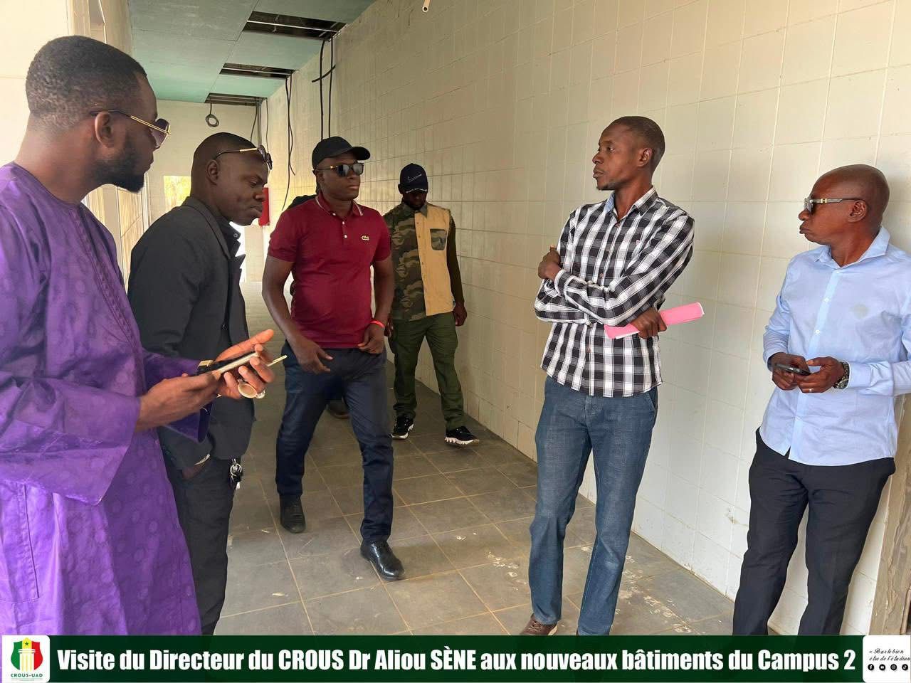 Le Dr Aliou SENE en visite au chantier des nouveaux pavillons du Campus 2
